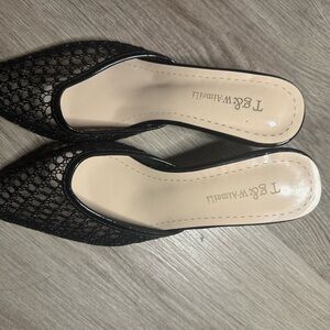 Elegant Black Lace Mules by